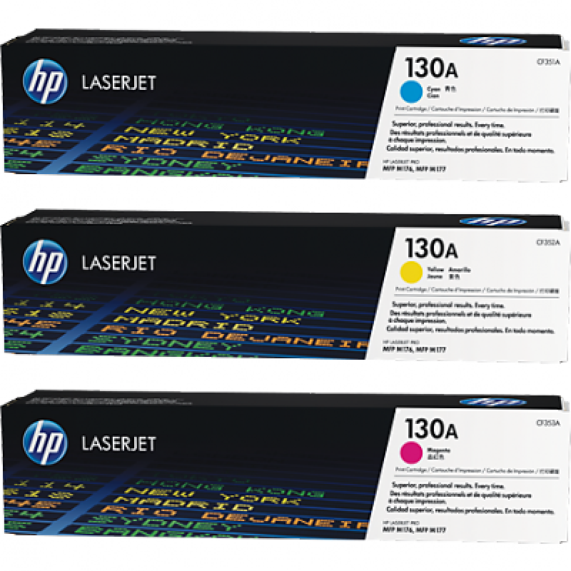 HP Toner Cartridge #130A CF351A/2A/3A (Cyan/Magenta/Yellow)