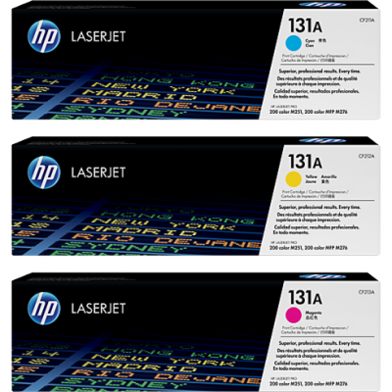 HP Toner Cartridge #131A CF211A/2A/3A (Cyan/Magenta/Yellow)