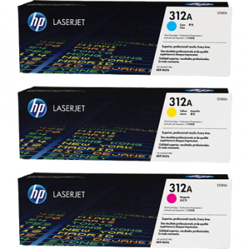 HP Toner Cartridge #312A CF381A/2A/3A (Cyan/Magenta/Yellow)