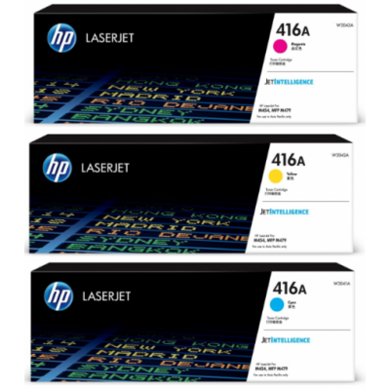 HP Toner Cartridge #416A W2041A/2A/3A #416X W2041X/2X/3X (Cyan/Yellow/Magenta)